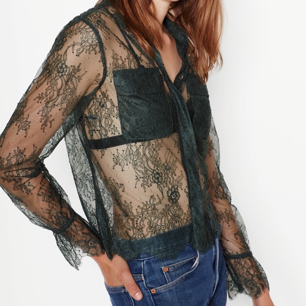 Equipment Aldis Lace Blouse in Scarab